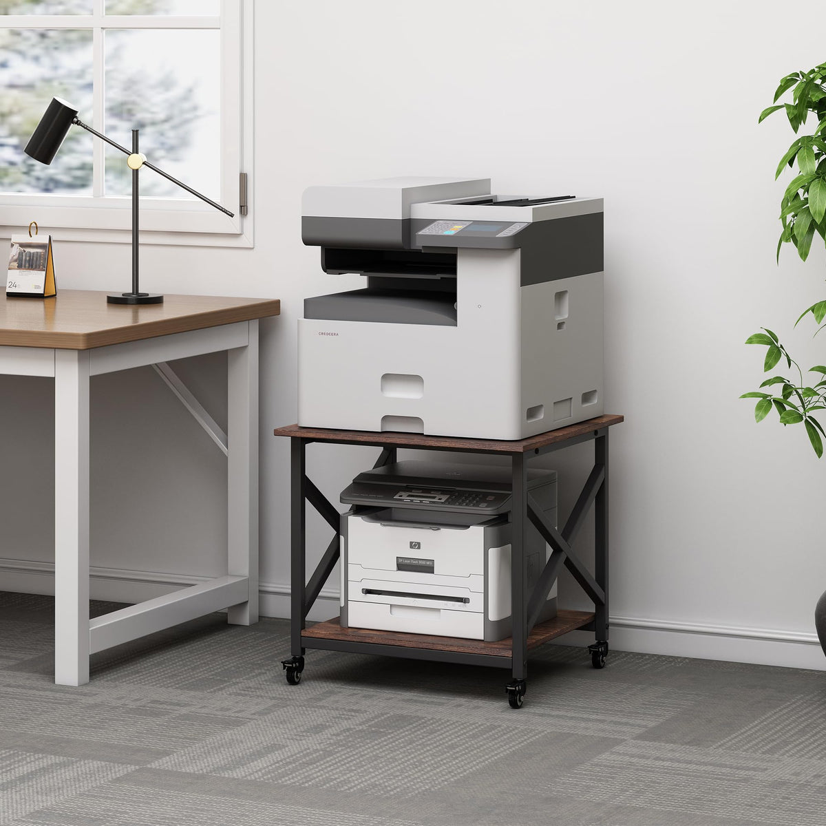 Fannova 23.6"x23.6" Large Printer Stand, 2 Tier Square Table for 3D Printer