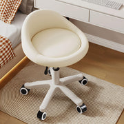 Timbertouch Rolling Stool – Ergonomic Swivel Seat, Adjustable Height, Ultra-Quiet Wheels, Padded PU Leather Cushion, for Salon, Office, Massage & Medical Use Beige