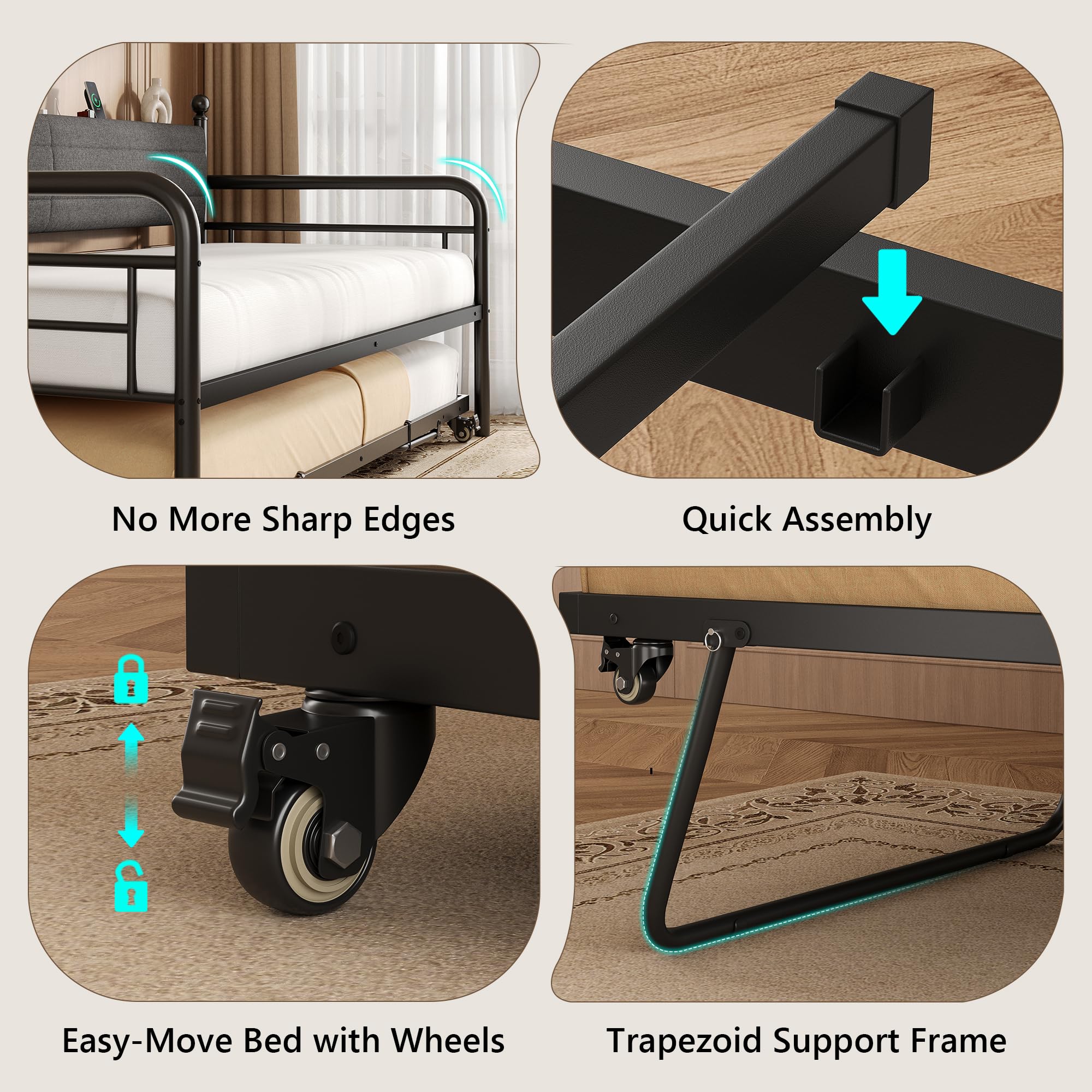 Twin to King Daybed with Pop-Up Trundle