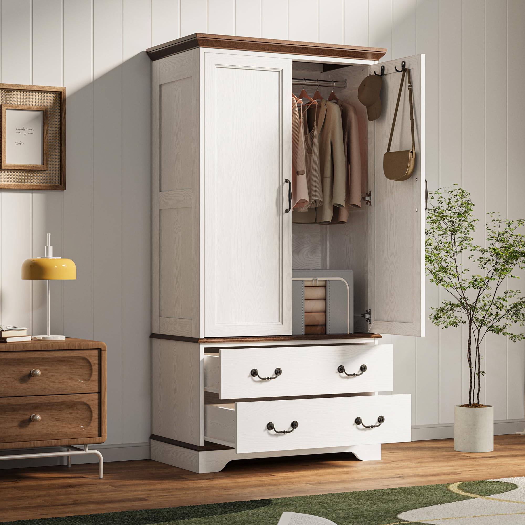 Armoire Wardrobe Closet with Mirror