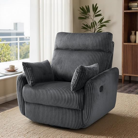 Green Corduroy Swivel Recliner