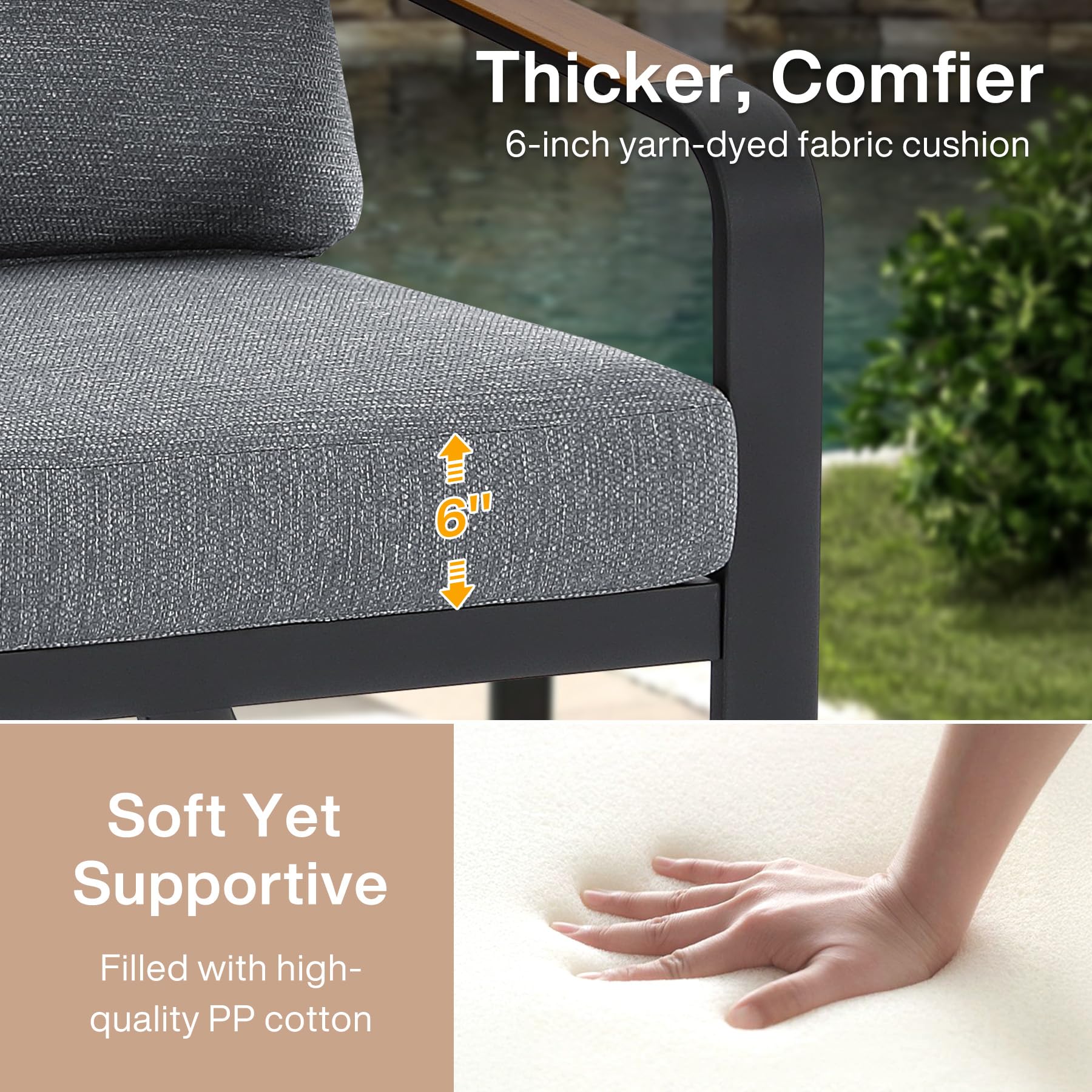 Outdoor Loveseat & 3-Seater Sofa Set with Cushions