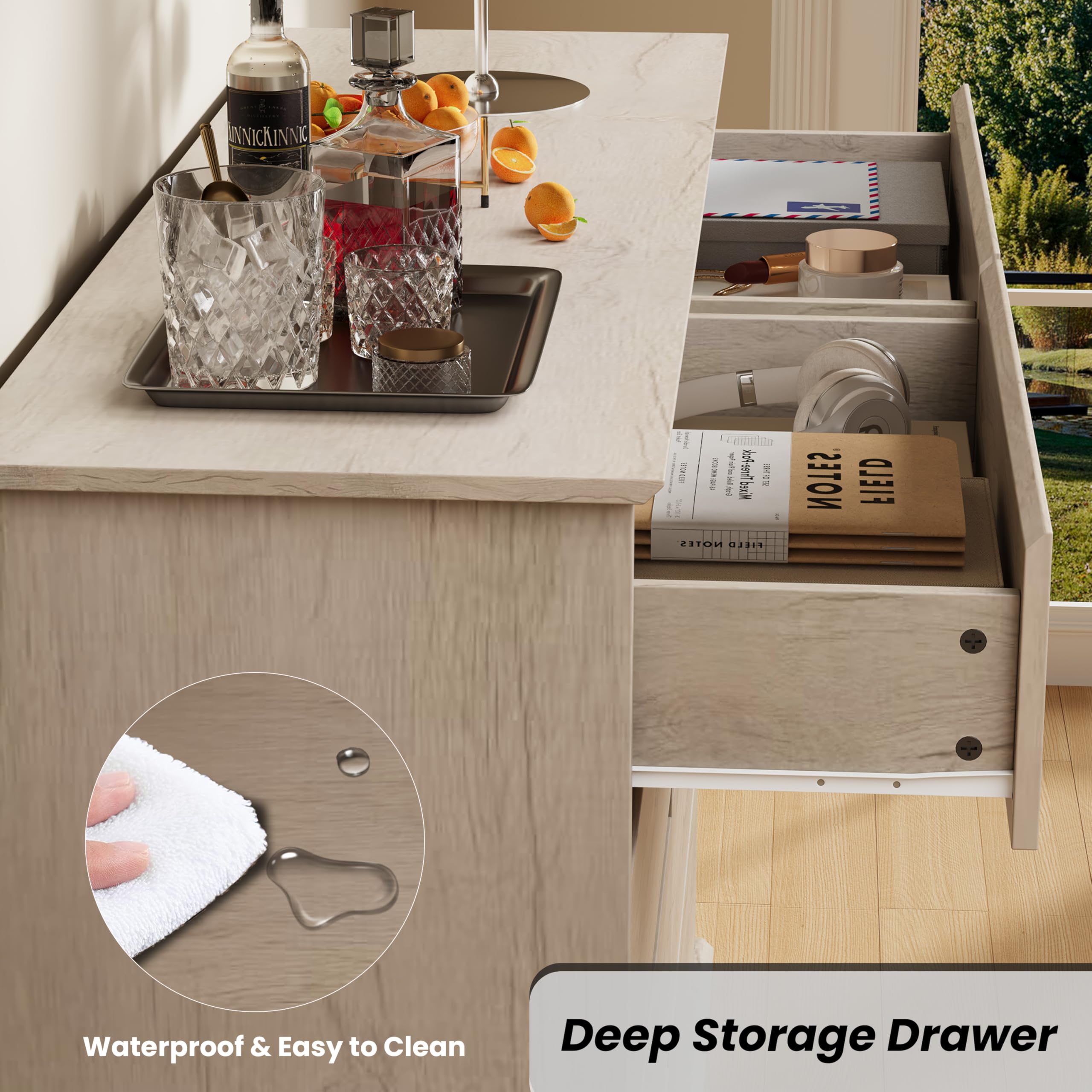 8-Drawer Dresser with Top Surface