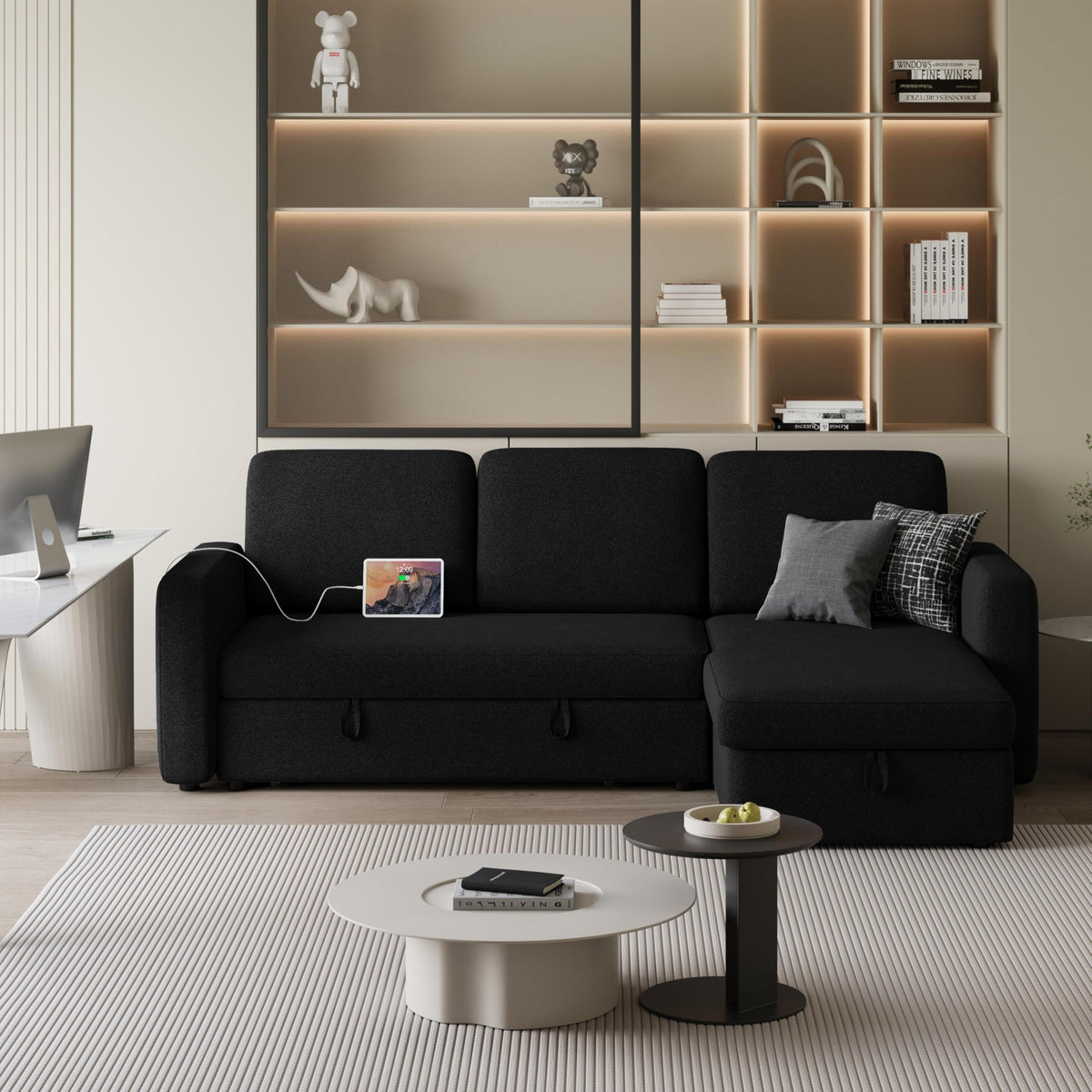 Reversible Sleeper Sectional with Storage