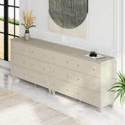 Set of 2 Wide Bedroom Dressers with 12 Drawers
