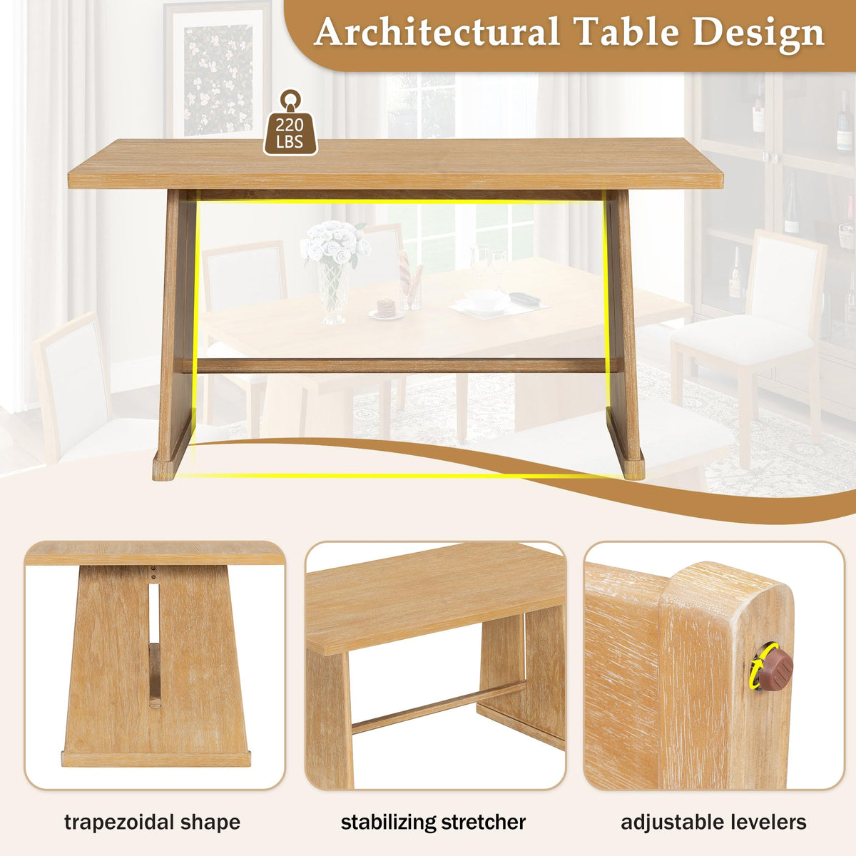 6-Piece Farmhouse Dining Set