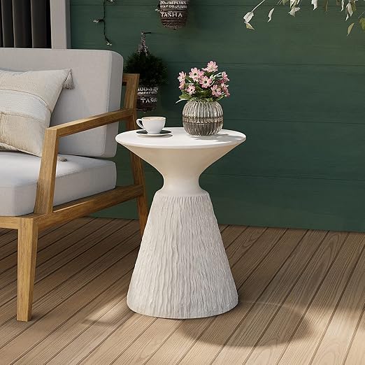 Mushroom Shaped MgO Accent Side Table