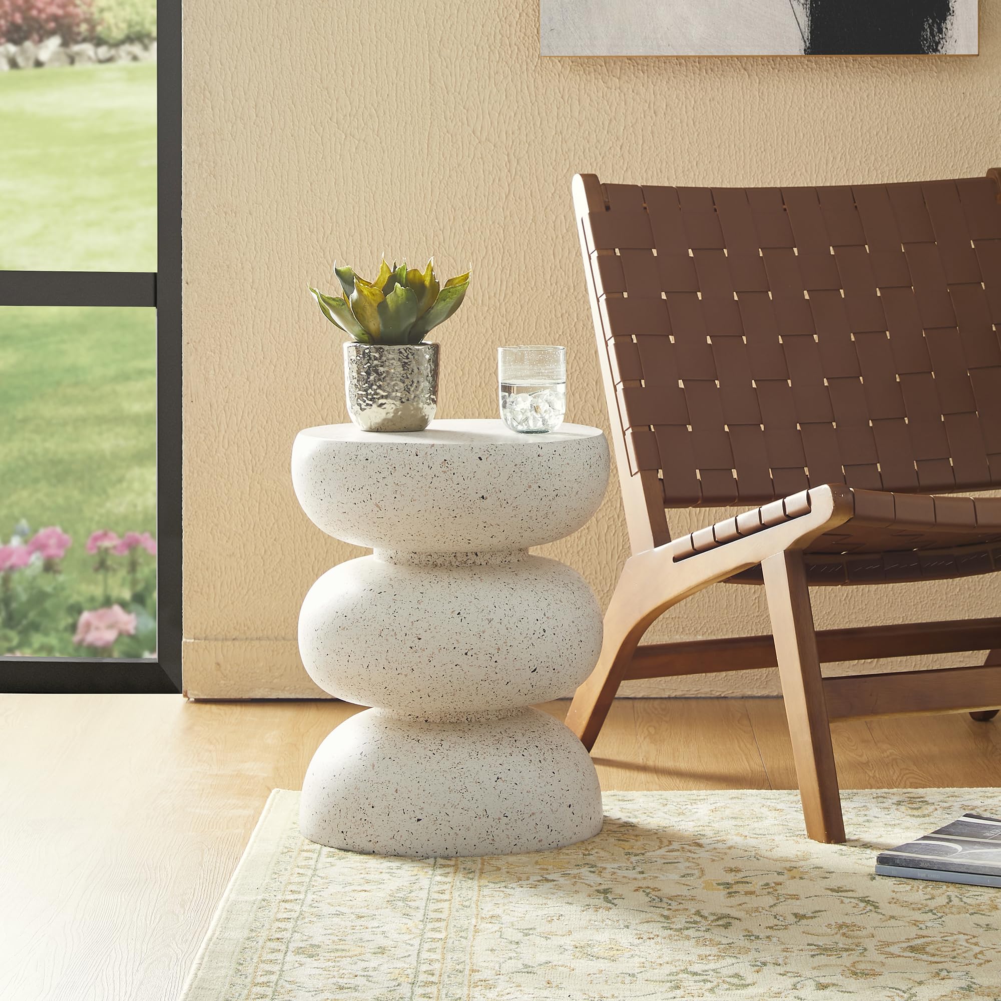 Round Garden Stool Side Table Set of 2
