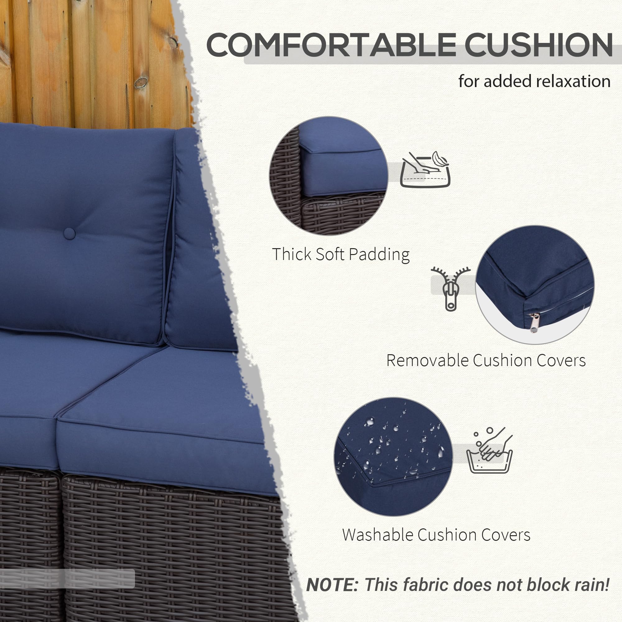 2-Piece Patio Wicker Corner Sofa Set