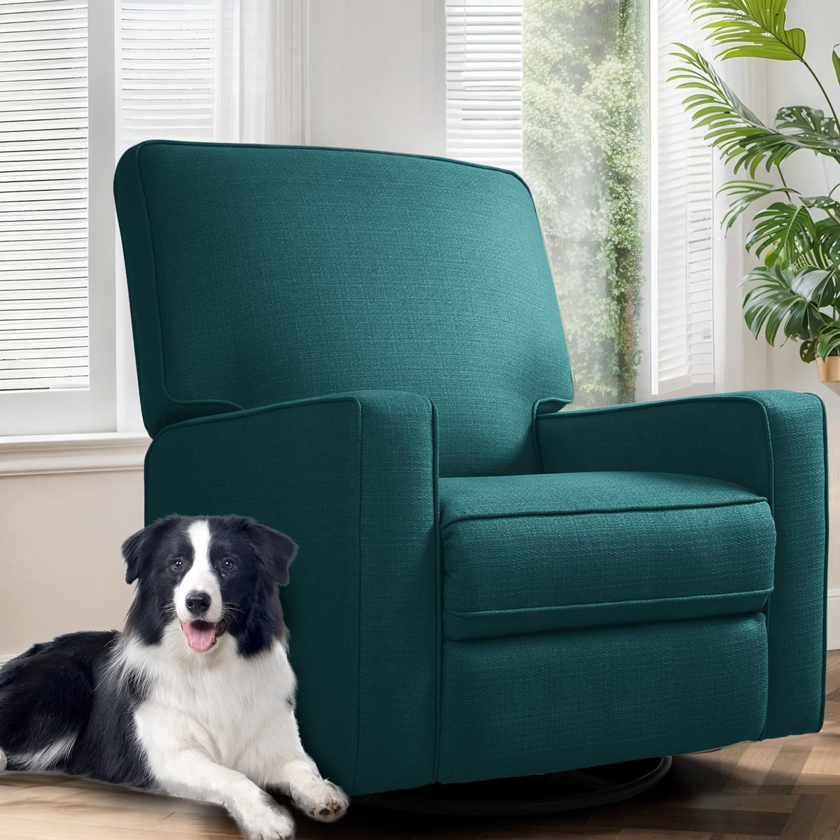 Linen Swivel Rocker Recliner