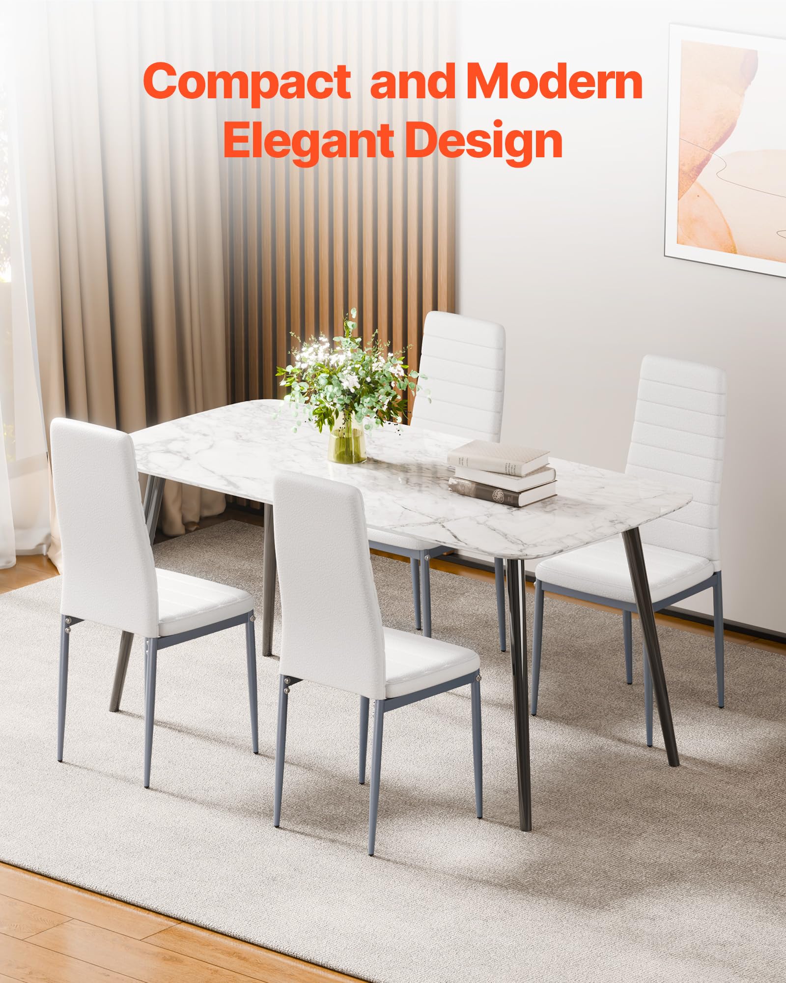 Modern Upholstered Dining Chairs with Metal Legs