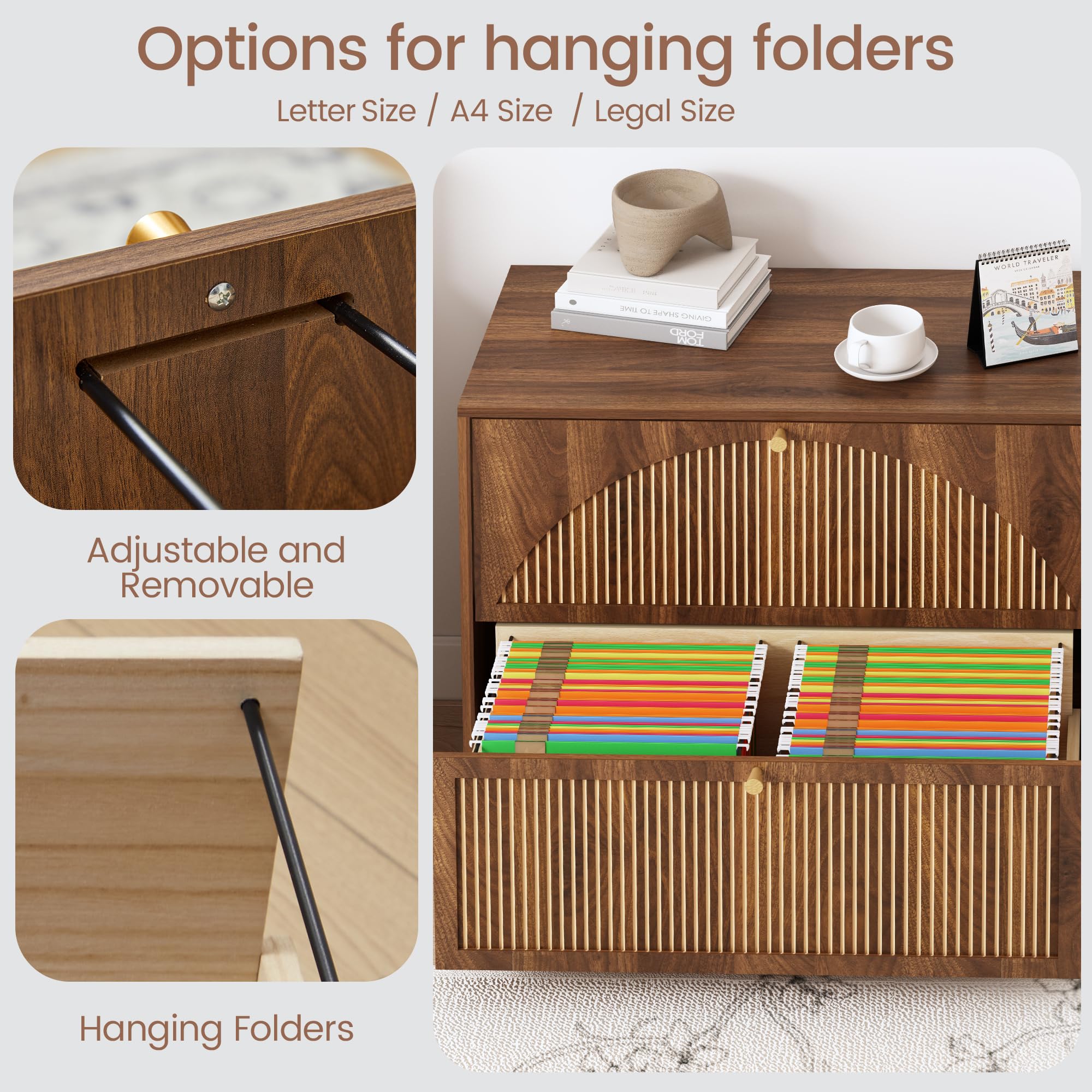 2-Drawer Lateral File Cabinet with Fluted Panel