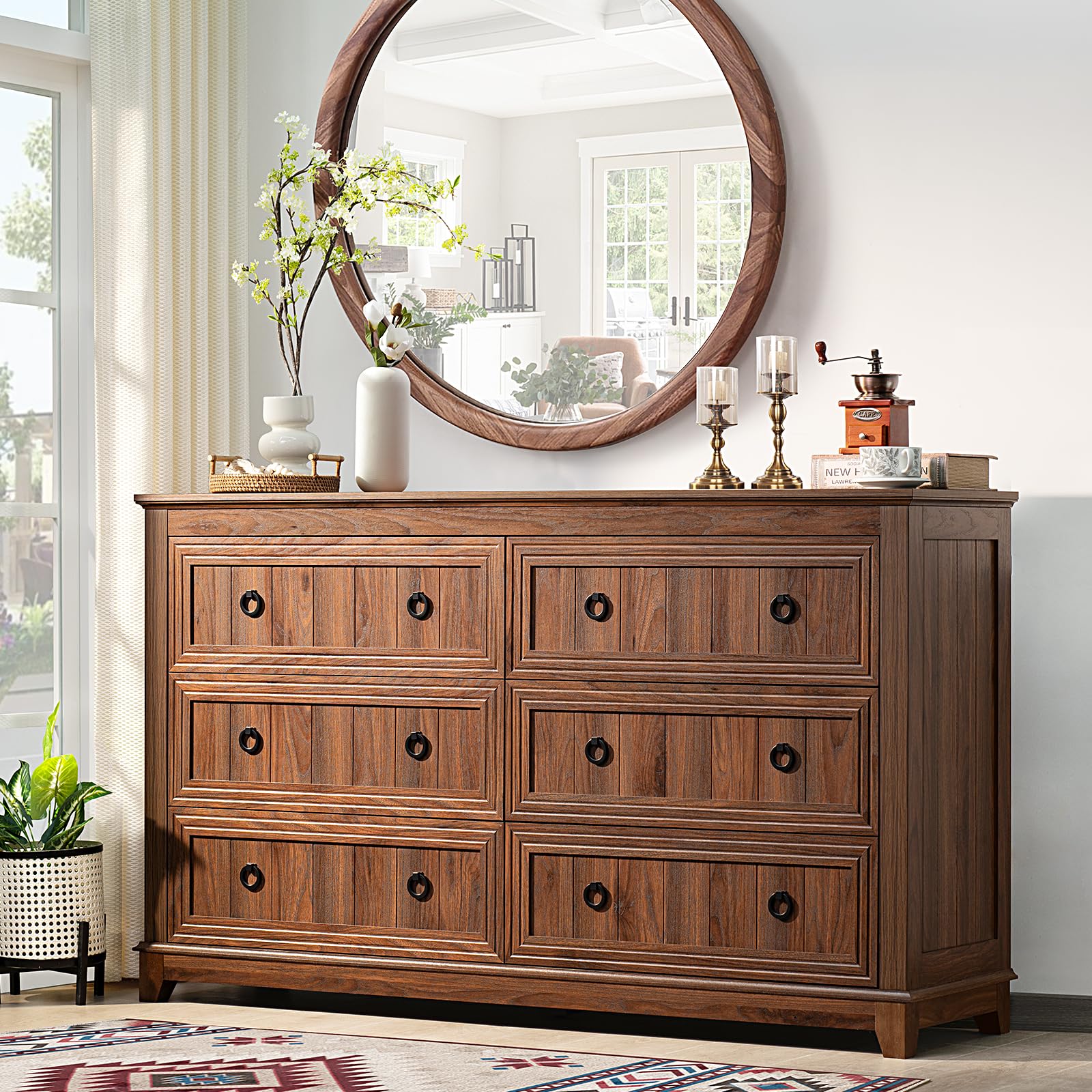 6-Drawer Dresser & Nightstand Set with Charging Station