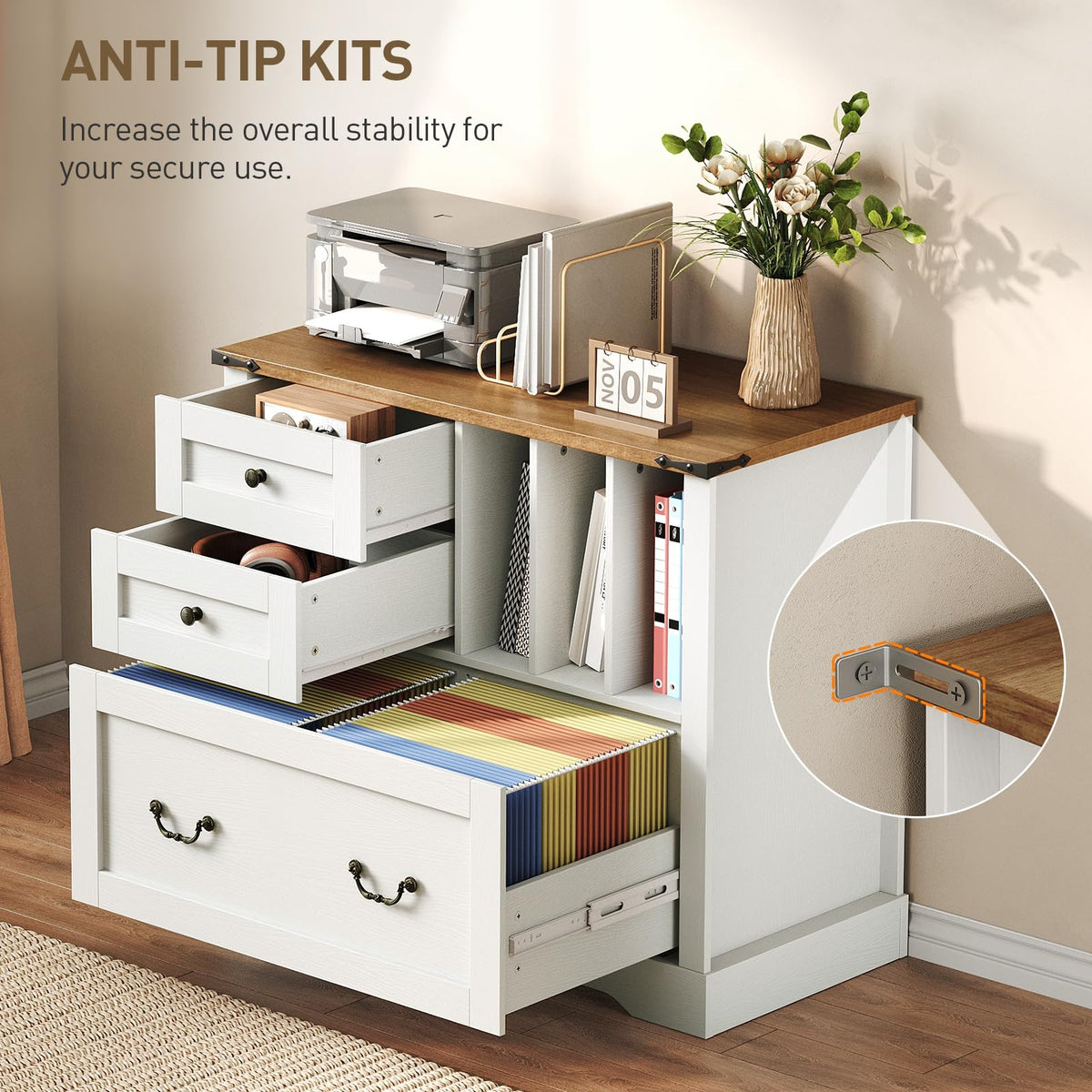 Farmhouse 3-Drawer File Cabinet