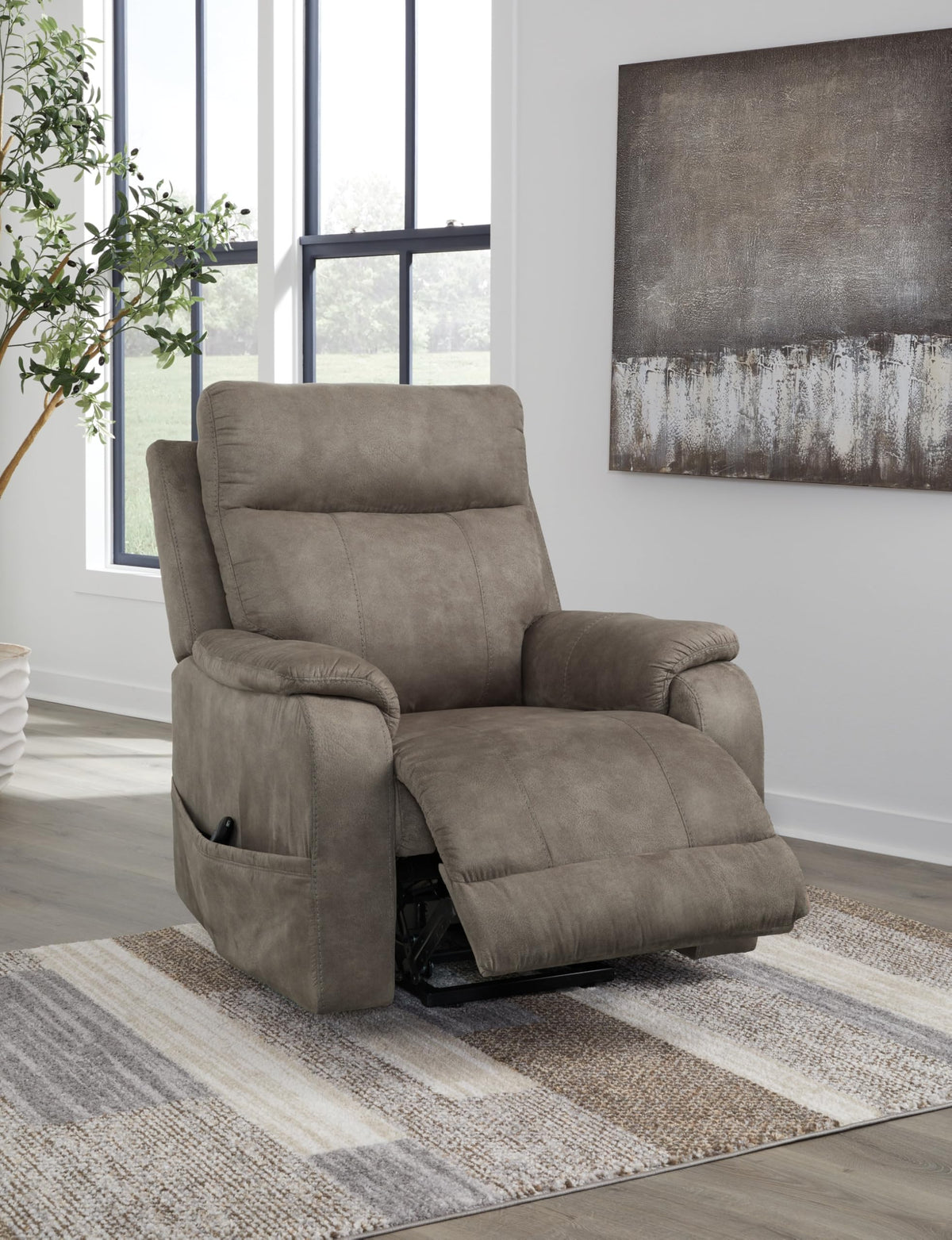 Signature Design by Ashley Dual Motor Power Lift Recliner, Heat & Massage