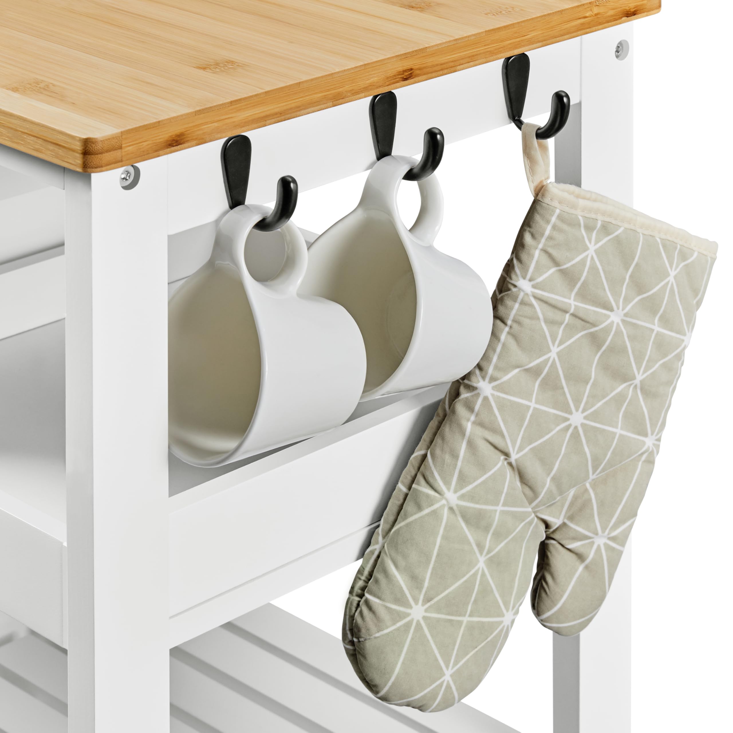 Rolling Kitchen Island Cart with Storage
