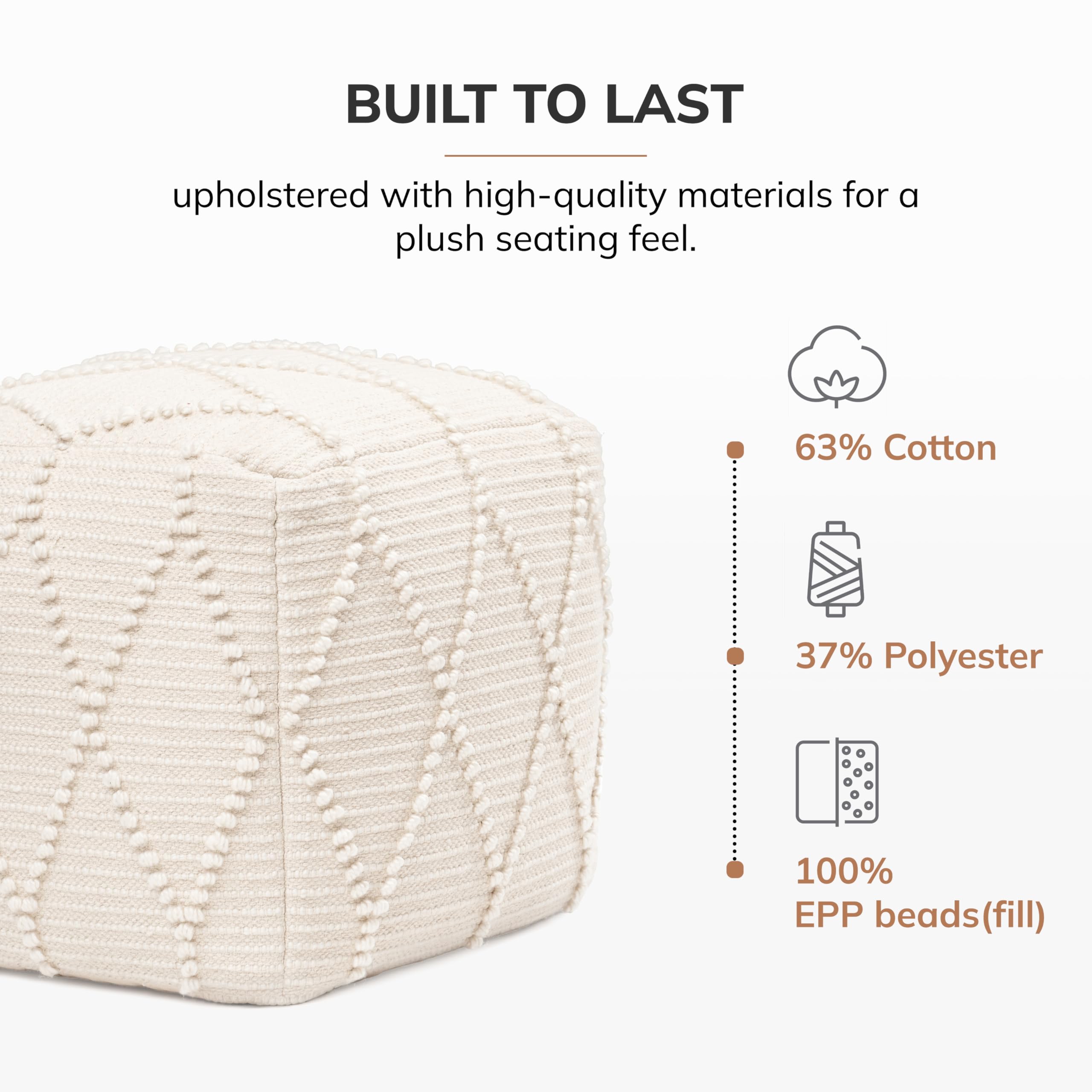 Handmade Pouf Ottoman Footrest