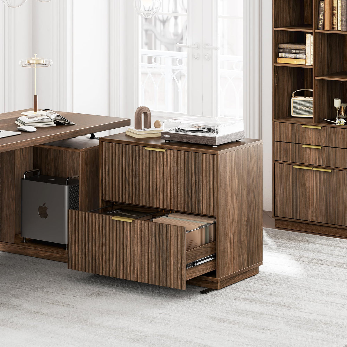 Fluted 2-Drawer Lateral File Cabinet