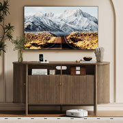 Fluted TV Stand with Power Outlets