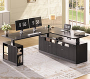 Fluted L-Shaped Standing Desk