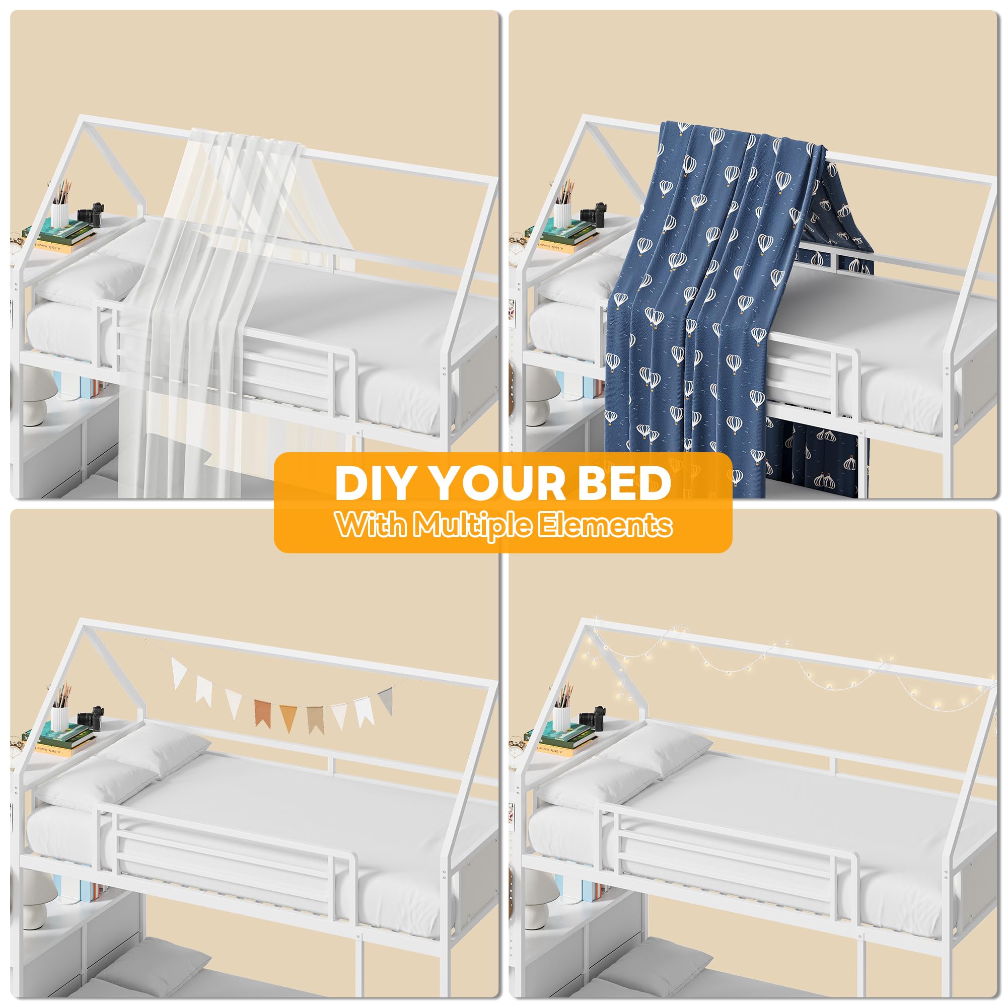 Twin Over Twin Bunk Bed with Hall Tree & Storage