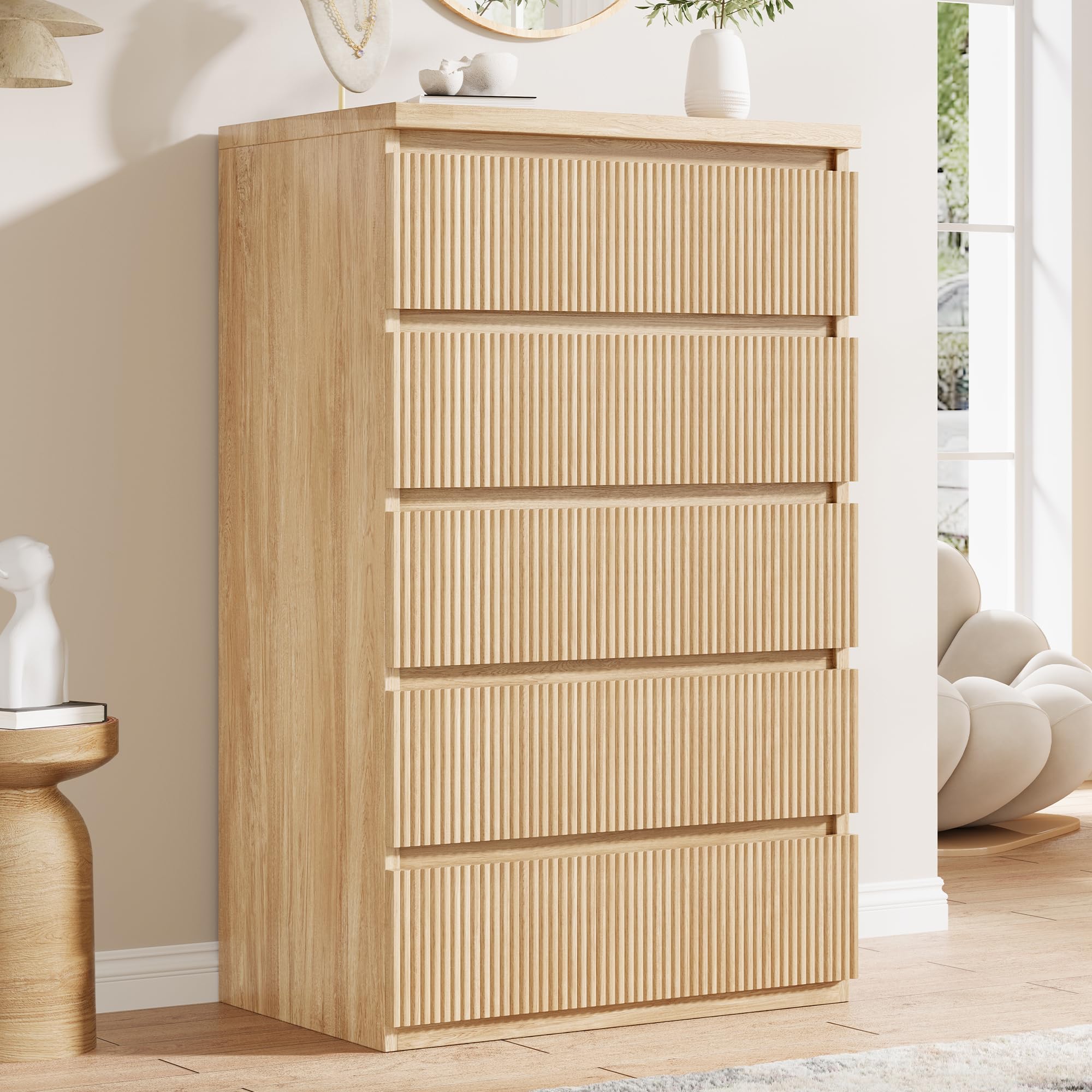 Fluted 5-Drawer Dresser