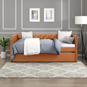 Faux Leather Daybed with Trundle – Twin