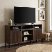 68" Fluted TV Stand for TVs Up to 75", Mid Century Modern TV Stand, Walnut