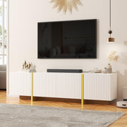 DecoFurn Luxury Fluted TV Stand for 65/70/75 Inch TV for Living Room, White
