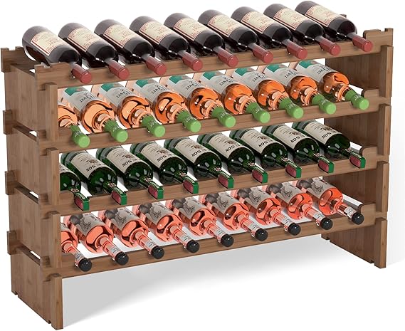 36-Bottle Bamboo Wine Rack