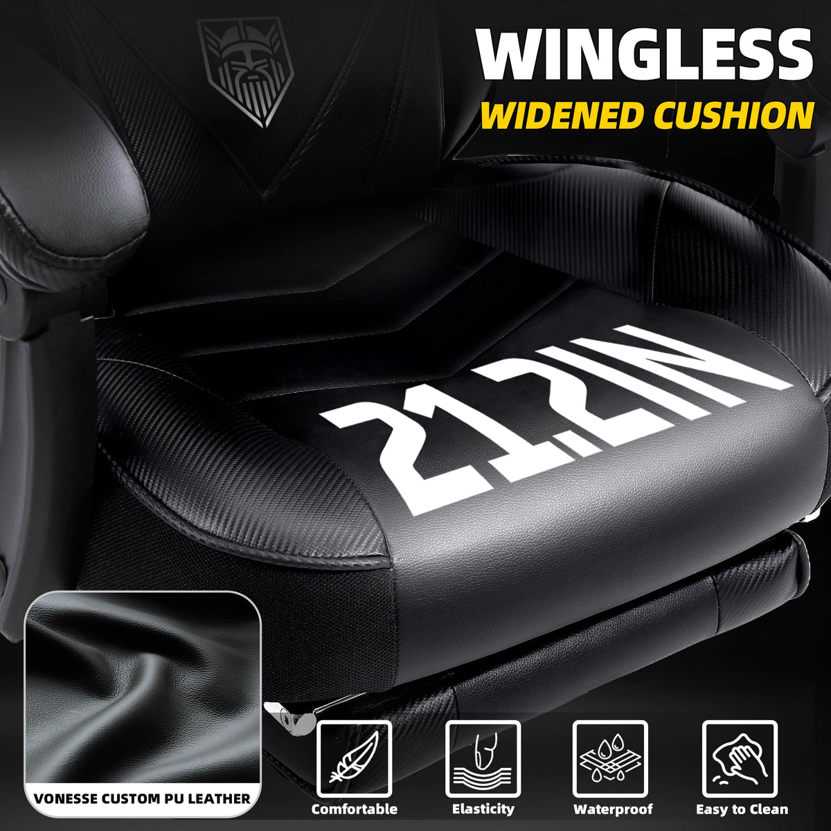 Reclining Massage Gaming Chair with Footrest