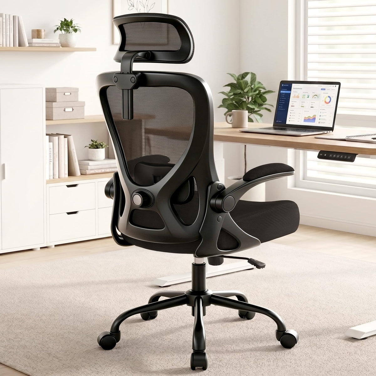 AreShark Ergonomic Office Chair - Mesh High Back Desk Chair Headrest Lumbar