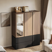 Wardrobe Armoire Closet with Mirror & 2 Drawers