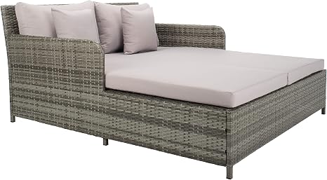 Outdoor Patio Daybed with Cushions & Pillows