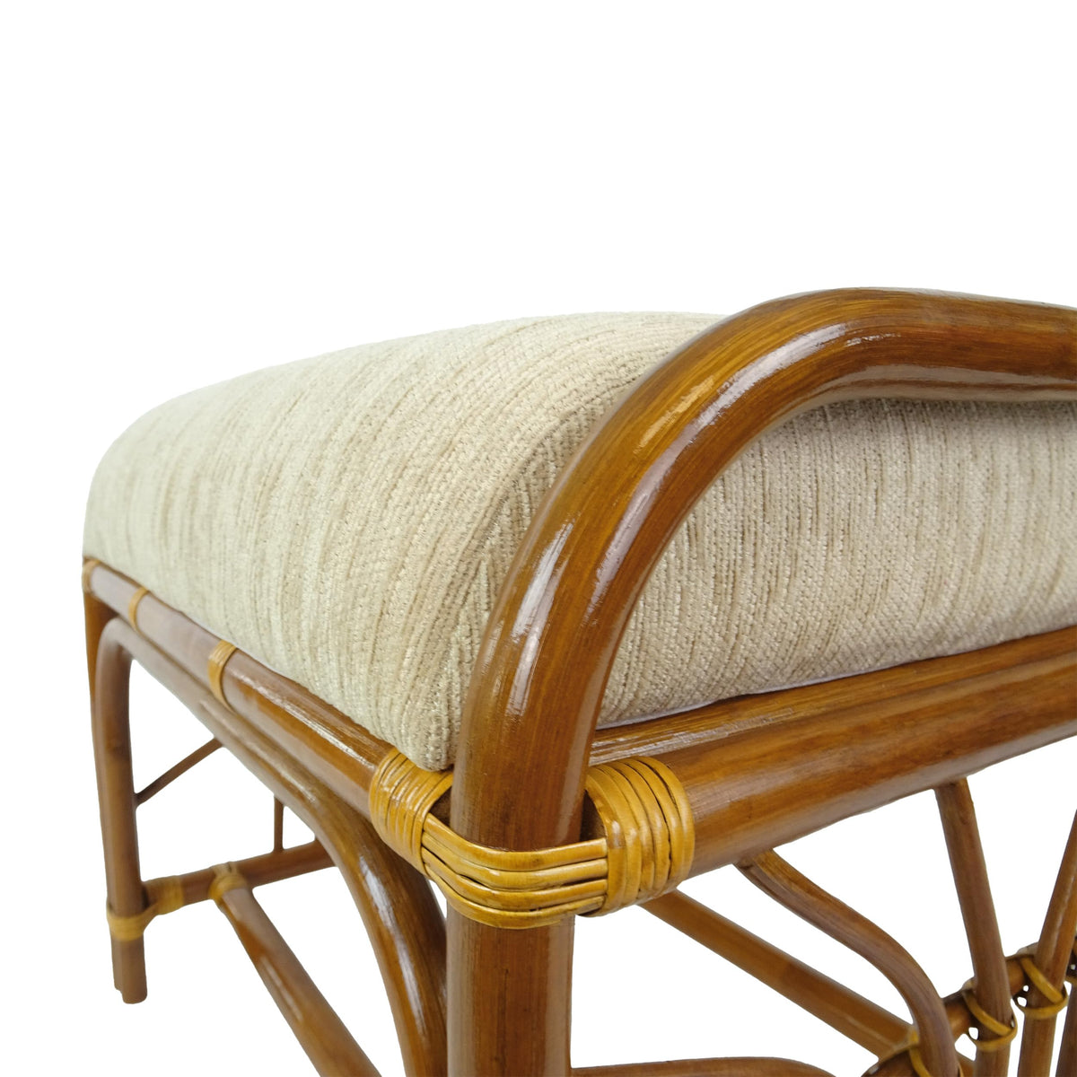 Rattan Ottoman with Cushion