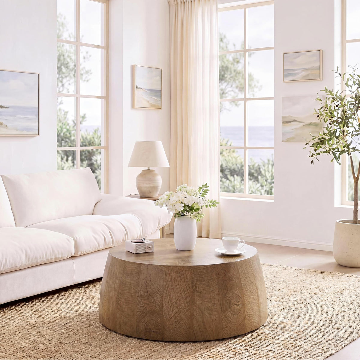 Round Reversible Drum Coffee Table