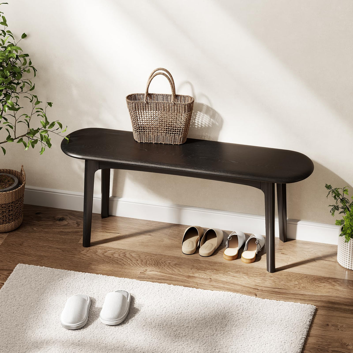 Solid Rubberwood Dining Bench