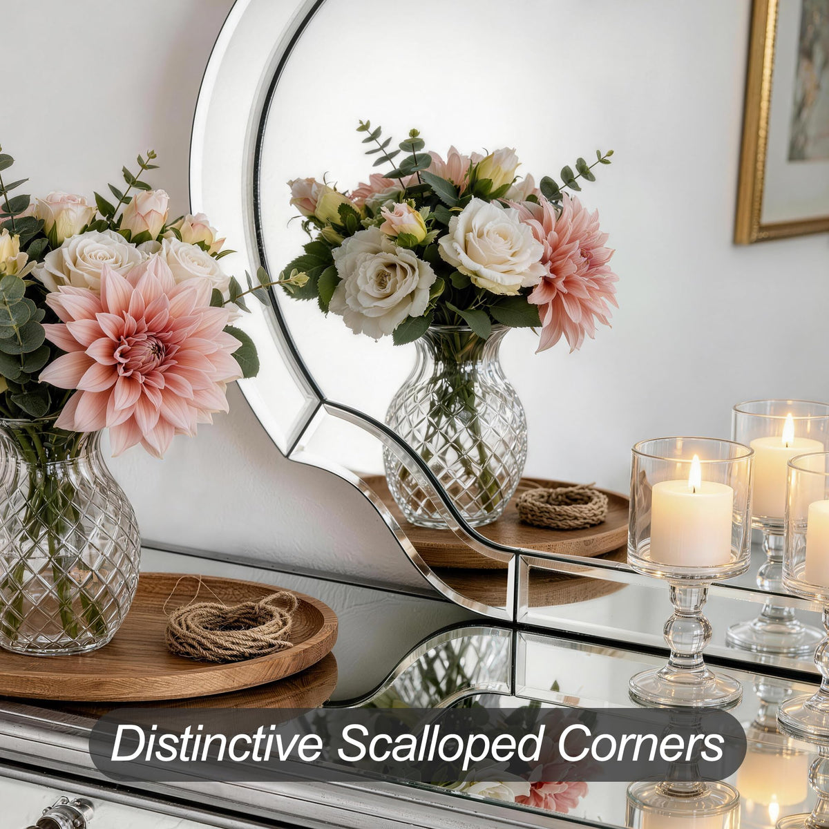 Autdot Decorative Mirrors for Wall Decor, 24" x 36" Large Beveled Wall Mirror for Living Rroom Dining Room Bathroom Bedroom Entryway, Vanity Mirror Hang Horizontally or Vertically
