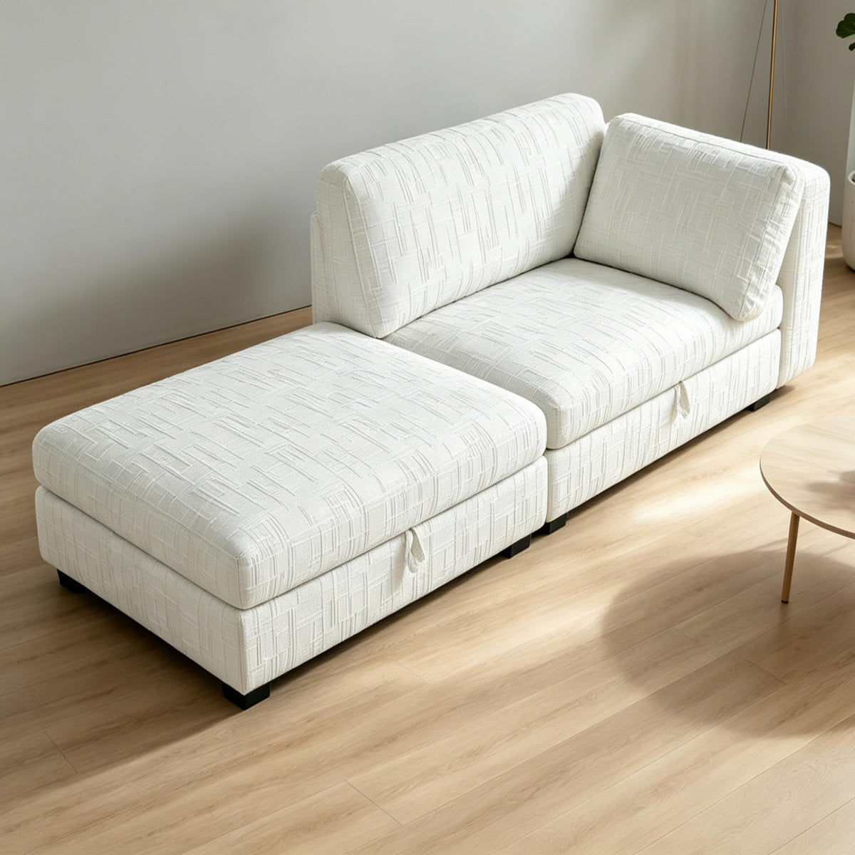 ERYE Comfy Chenille Upholstered Reversible Storage Chaise Lounge Indoor for Living Room Bedroom,Modern Single Chaise Lounge Leisure Recliner Sofa Daybed with Seat Storage