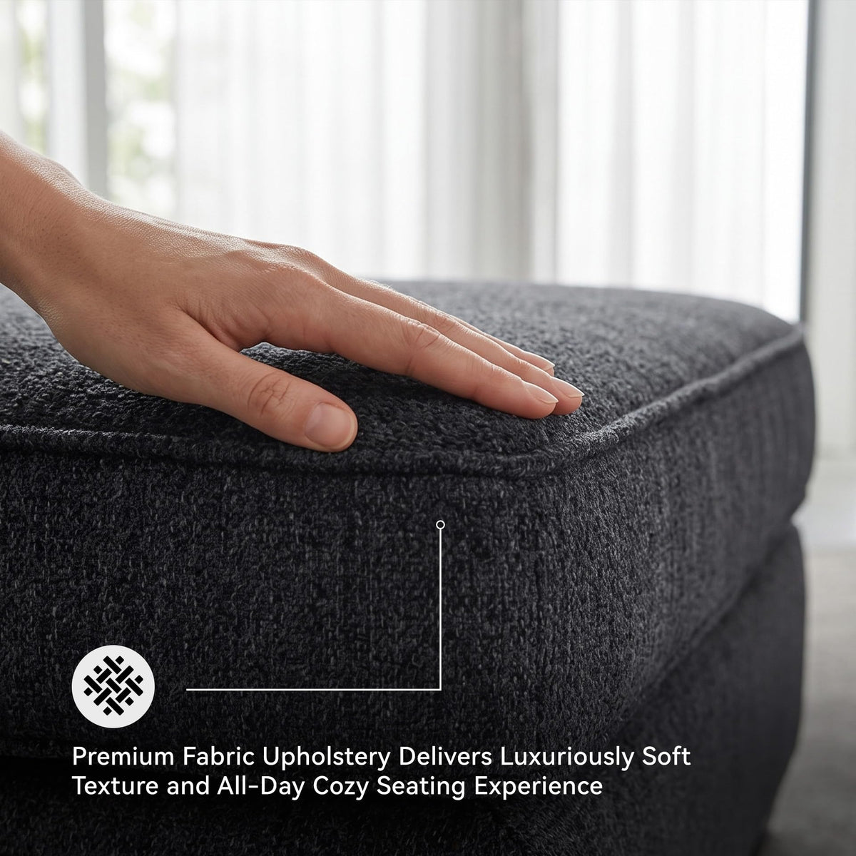 Rectangular Chenille Ottoman