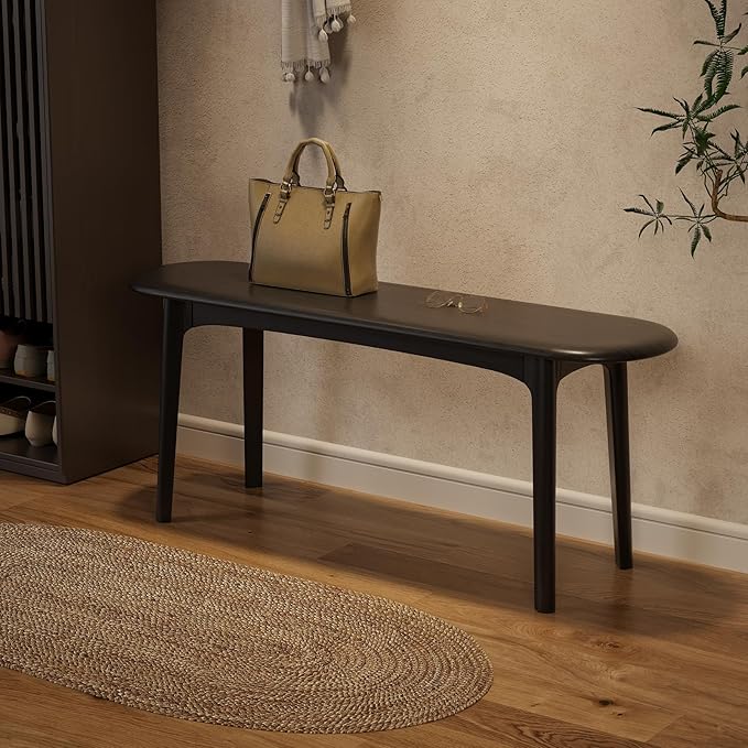 Solid Wood Dining & Entryway Bench with Rounded Corners