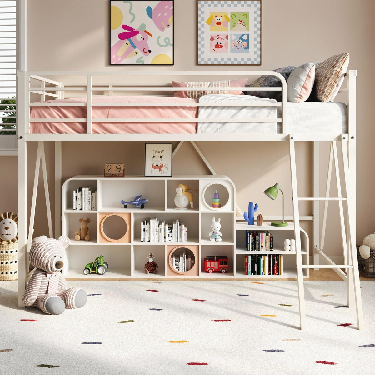Twin Metal Low Loft Bed