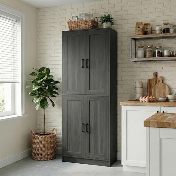 Tall Kitchen Pantry Cabinet with Adjustable Shelves