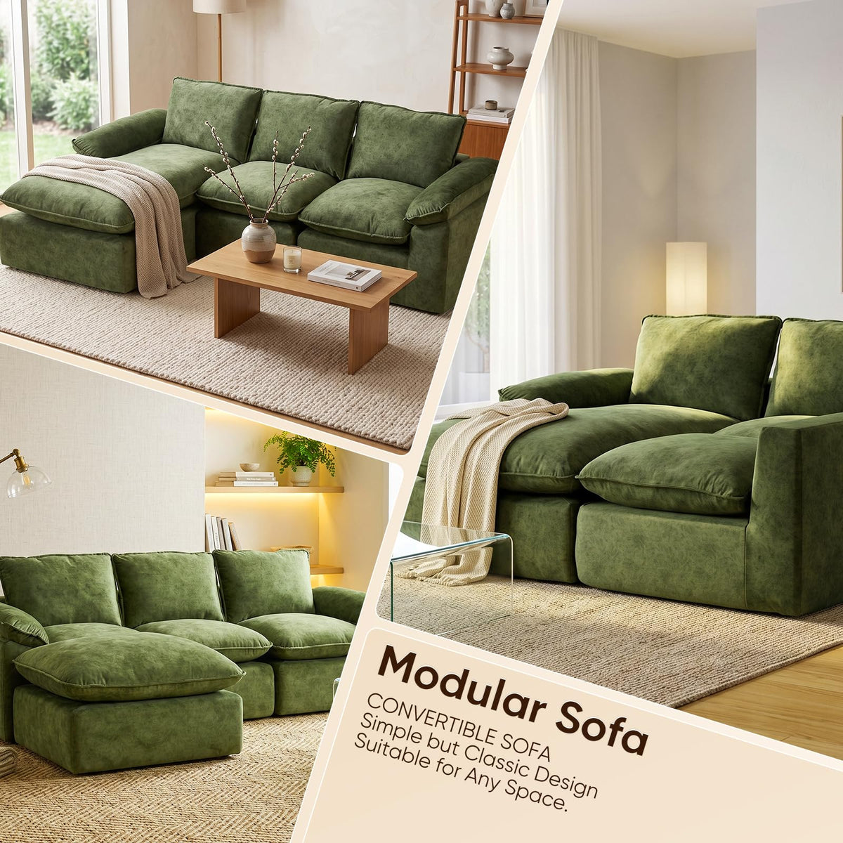 L-Shaped Modular Sectional Sofa