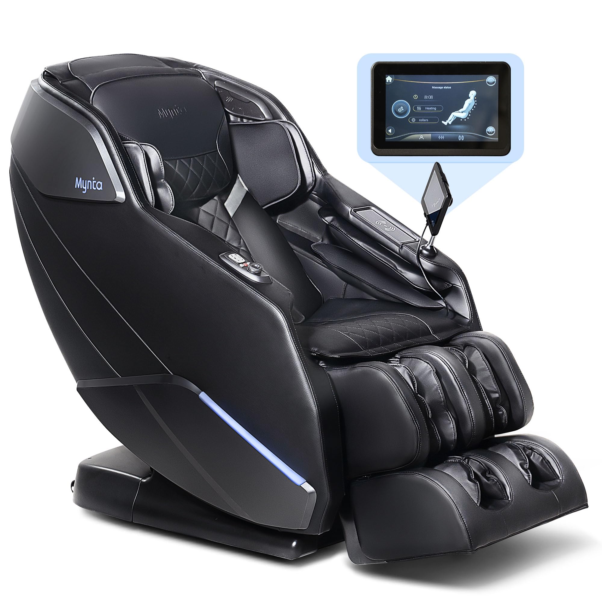 MYNTA Massage Chair Full Body with Heat, Zero Gravity SL-Track Shiatsu 3D Massage Chairs with 12 Modes,12 Massage Techniques, Waist Hip Heating, Calf Foot Massage, HD Bluetooth Speaker & White Noise