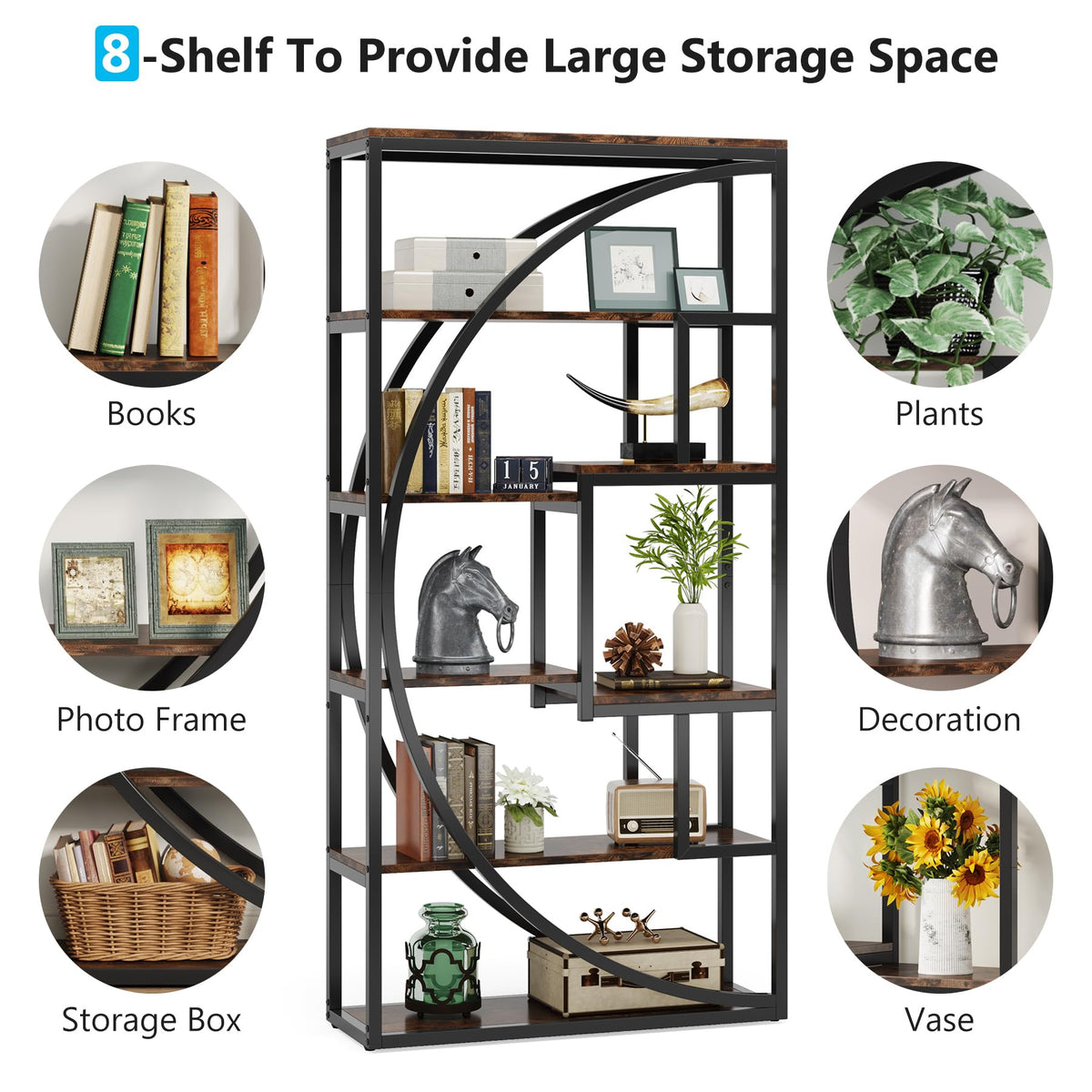 Geometric Open Shelf Bookcase