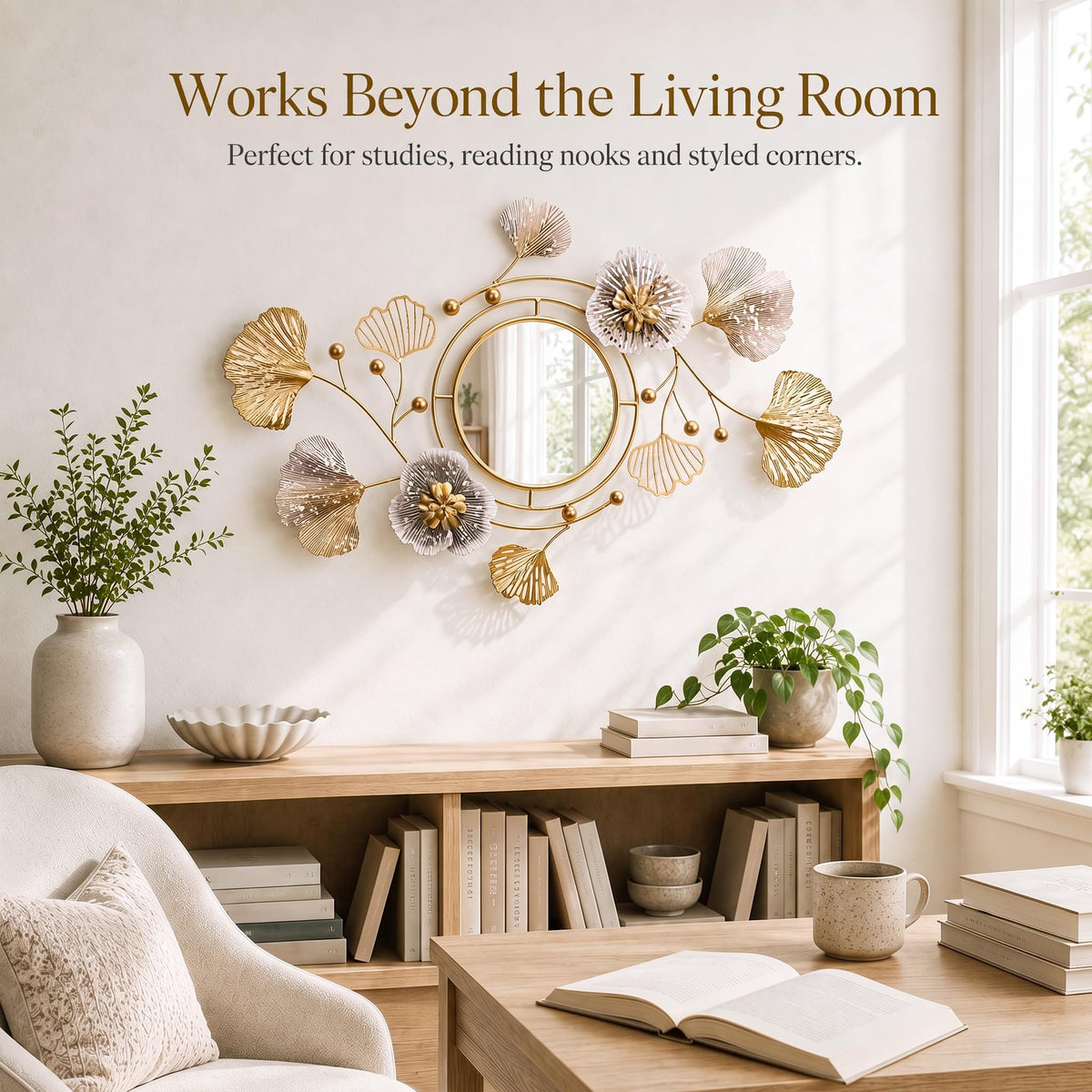 Ginkgo Metal Wall Mirror