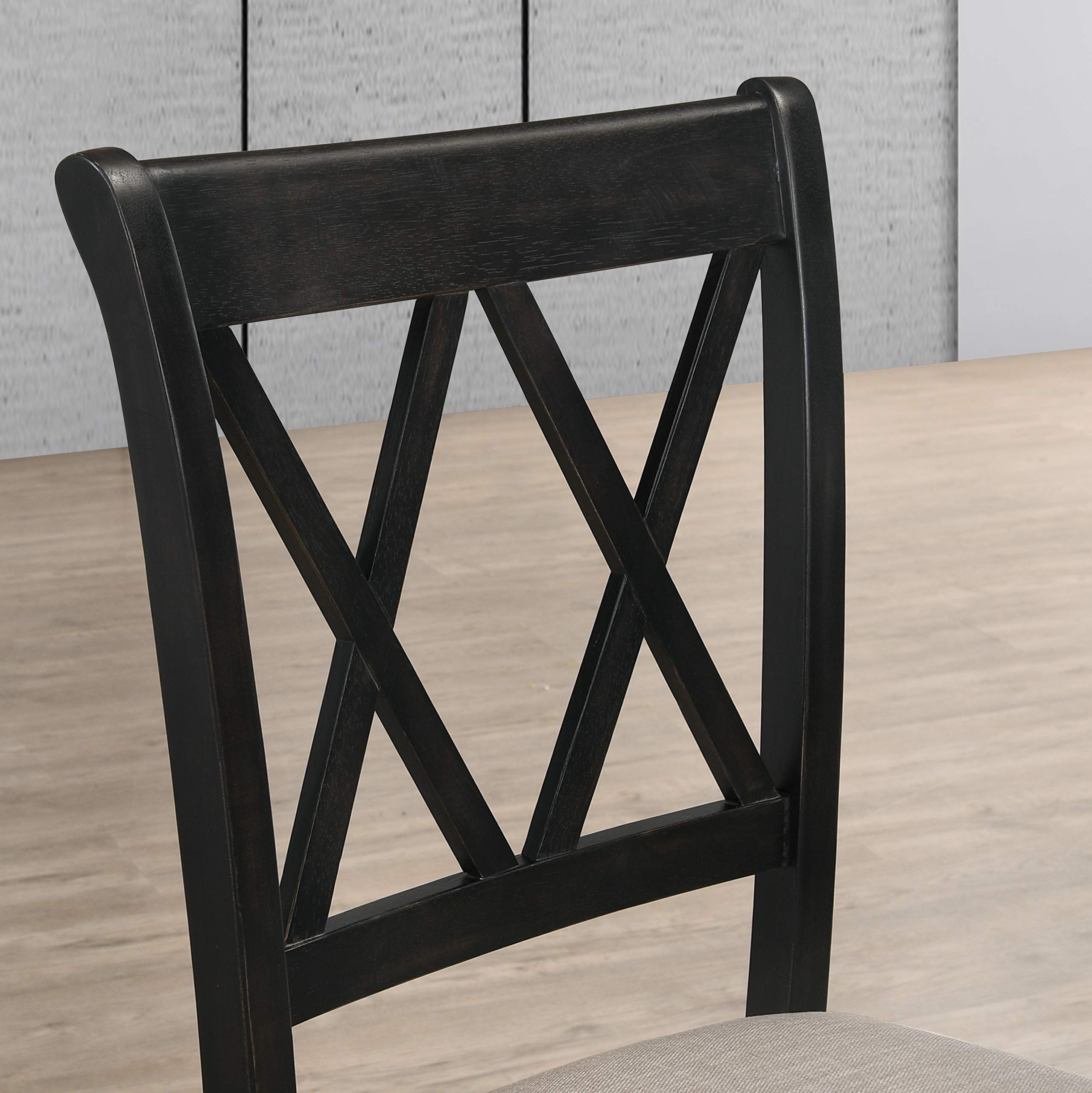 Upholstered Cross-Back Dining Chairs, Set of 2
