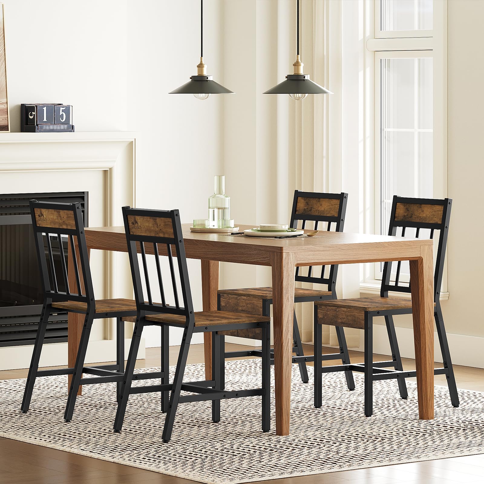 Industrial Dining Chairs Set of 4