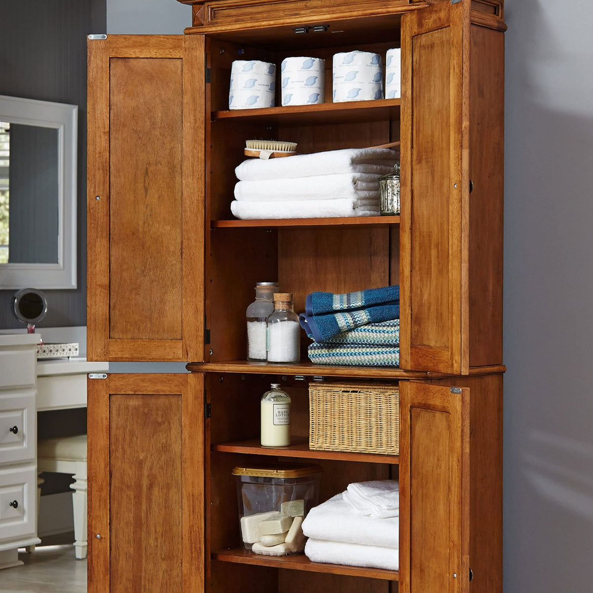 Homestyles Americana Distressed Oak Pantry, 72"H